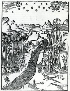 Lugduni聖書からの創世記の最初のページの作成、1538 作： Italian School